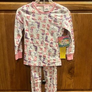 Cowgirl Kids Pajama Set with Pink and Purple Accents